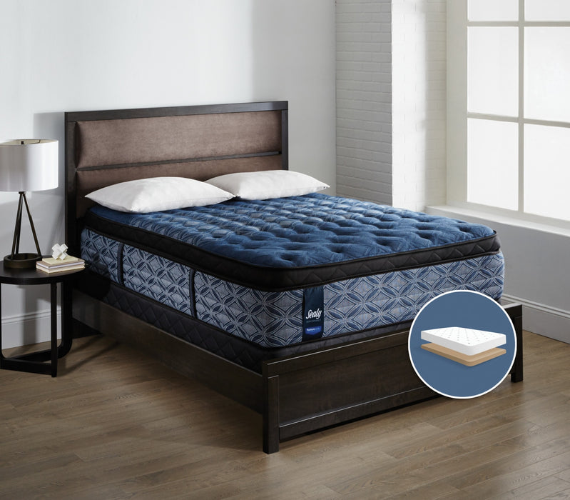 Ensemble semi-ferme Euro-plateau profil bas Mornington Posturepedic Performance Plus Sealy lit double