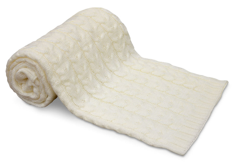 Cable Knit Throw – Ivory - Ivory Throw Blanket