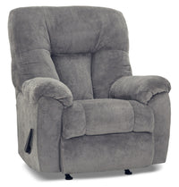  Fauteuil berçant inclinable Design à mon image de 39 po en tissu de chenille - gris ardoise terreux