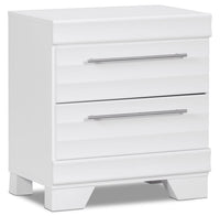  Table de nuit Olivia de 23,5 po (L) x 25,2 po (H) à 2 tiroirs, fabriquée au Canada - blanche