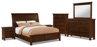 Ensemble de chambre à coucher Sonoma 8 pièces avec grand lit - manguier poli