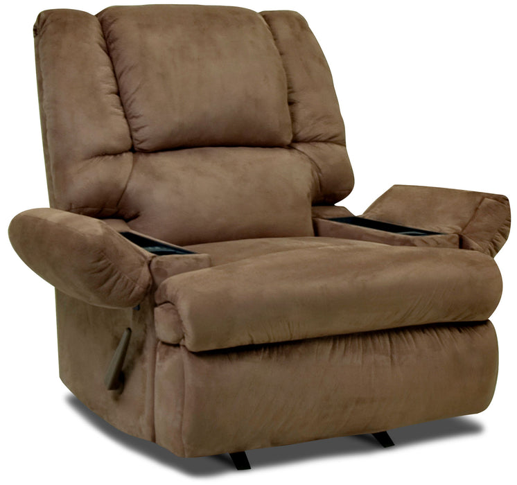 Fauteuil de massage inclinable 5598  en suède rembourré avec rangement - moka