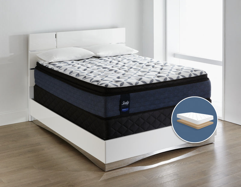 Ensemble moelleux à plateau-coussin à profil bas Kingsmill Posturepedic de Sealy pour grand lit