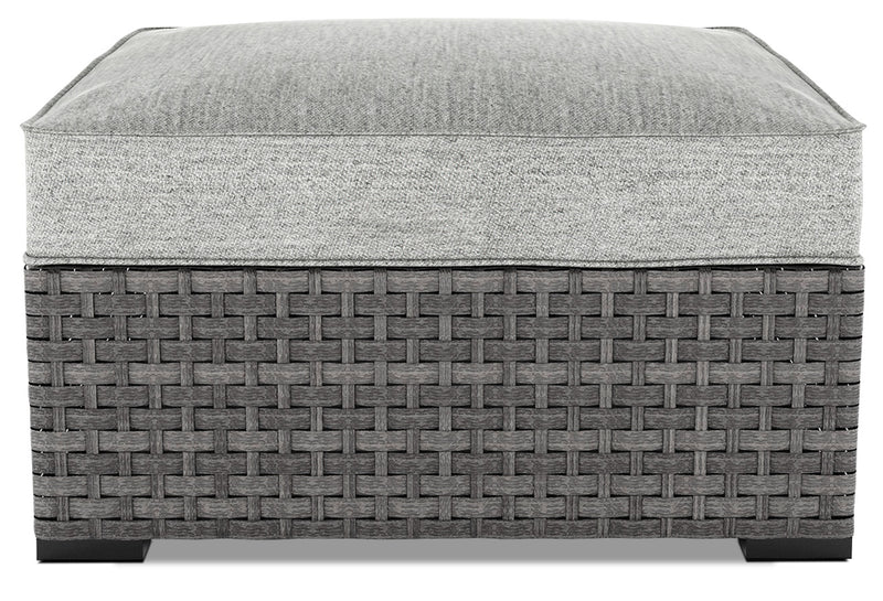 Ensemble Salem 3 pièces pour la terrasse avec table d'appoint, pouf carré et fauteuil de coin