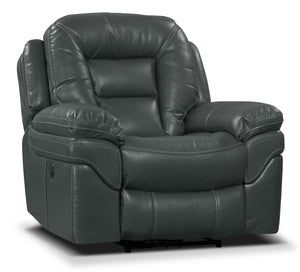 Fauteuil à inclinaison électrique Leo en tissu Leath-Aire - gris