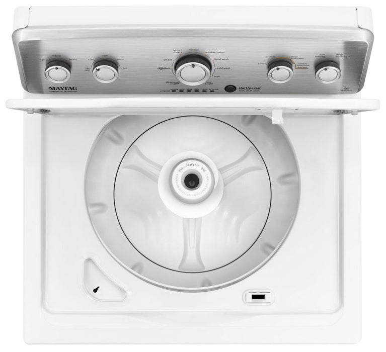 Laveuse à chargement par le haut de 4,9 pi3 et sécheuse électrique de 7,0 pi3 de Maytag  – blanches