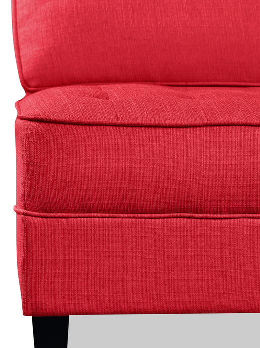 Causeuse sans accoudoirs Paris en tissu d'apparence lin - cerise