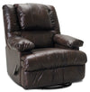 Fauteuil inclinable pivotant et coulissant 5598  en cuir véritable avec accoudoirs de rangement - chocolat