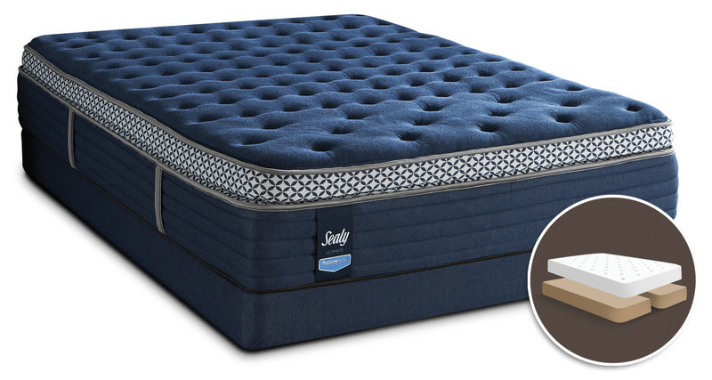 Ensemble matelas moelleux et sommier divisé Abbotswell Posturepedic Ultimate Sealy pour grand lit