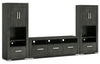 Meuble audio-vidéo Allendale 3 pièces avec ouverture pour téléviseur de 64 po et sections fermées