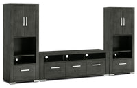 Meuble audio-vidéo Allendale 3 pièces avec ouverture pour téléviseur de 64 po et sections fermées