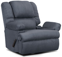 Fauteuil inclinable coulissant 5598  en suède rembourré avec rangement - marine