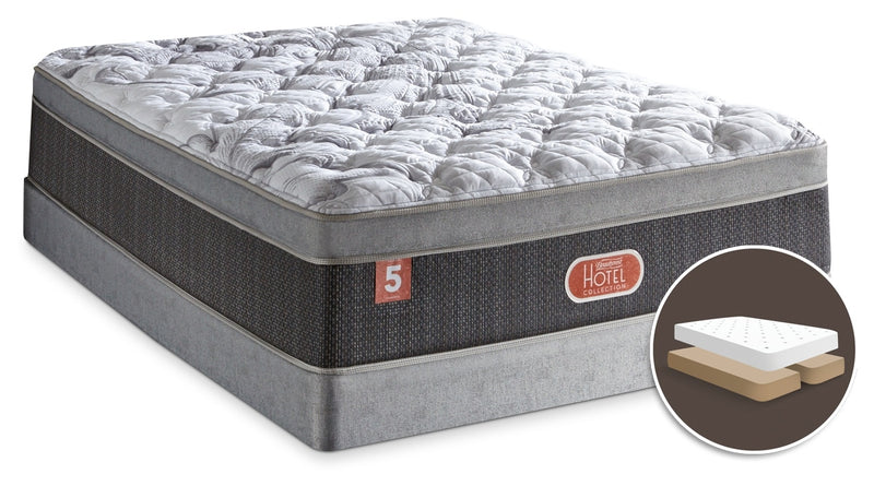 Ensemble matelas moelleux à Euro-plateau divisé Hotel Diamond 5 de Beautyrest pour grand lit